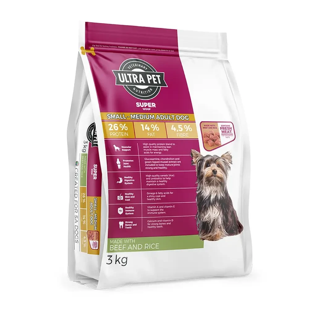 ULTRA PET Superwoof Small to Medium Adult Beef and Rice